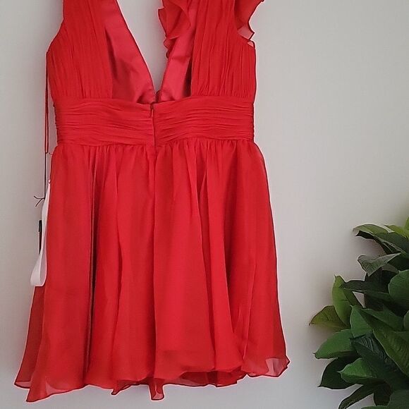 NWT cocktail dress Rosette Pintucked Fit-&-Flare Dress - Picture 13 of 13